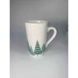 Starbucks Tall Christmas Tree Mug 2017 Green Evergreen Trees 17.8 oz Holiday